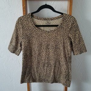 Jones New York Sport Animal Print Crew Neck T SzS